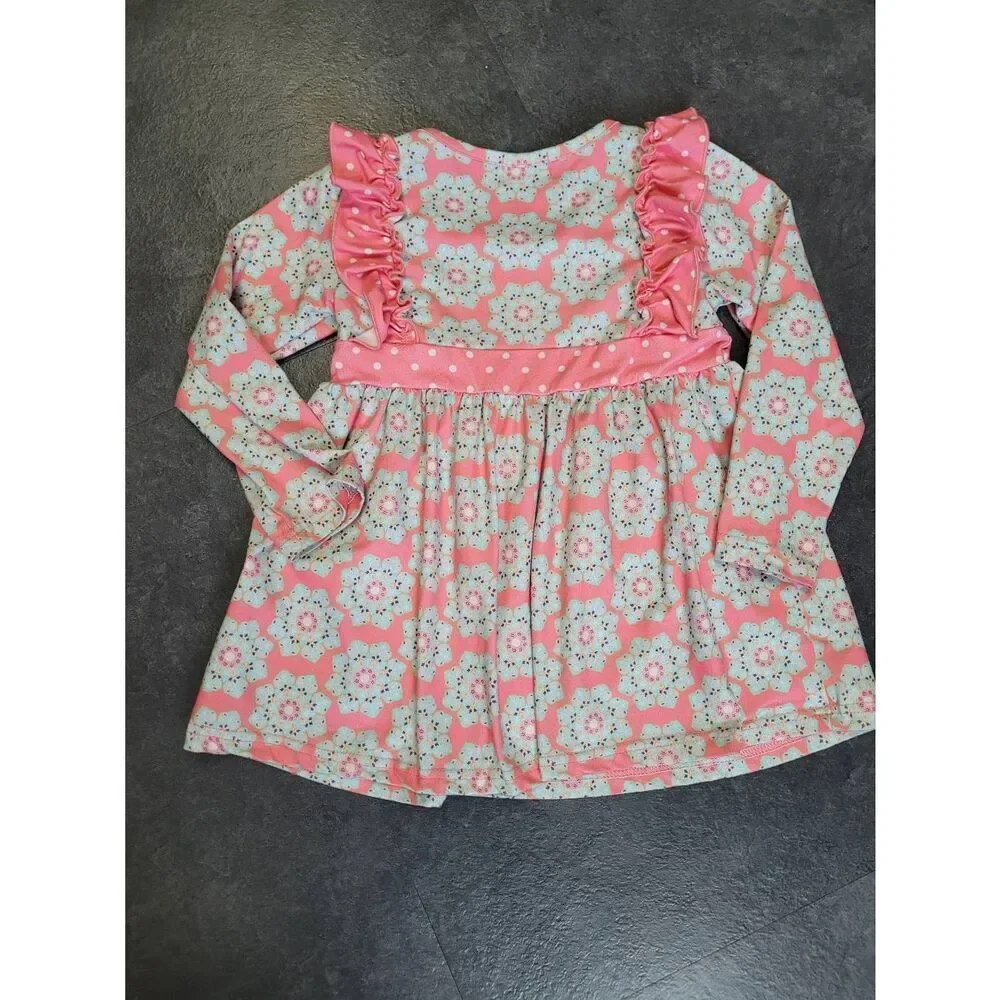 Pete and Lucy Pink Bohemian Long Sleeve Pant Set, Girls Size 5
